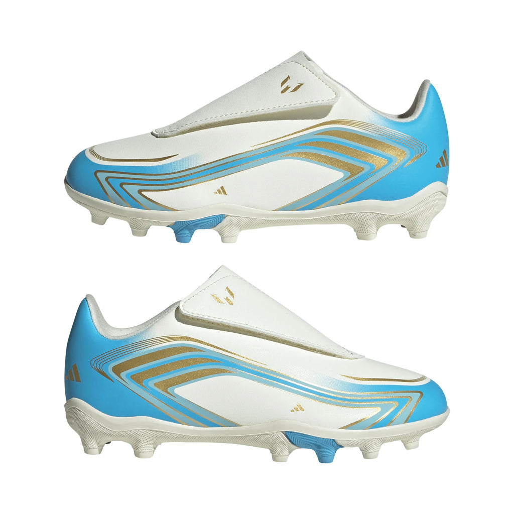 adidas F50 Messi Club Velcro Firm Ground Multi Ground Youth Soccer Cleats Ivory