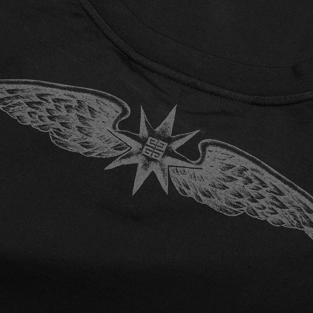 Wings Cotton T Shirt Black