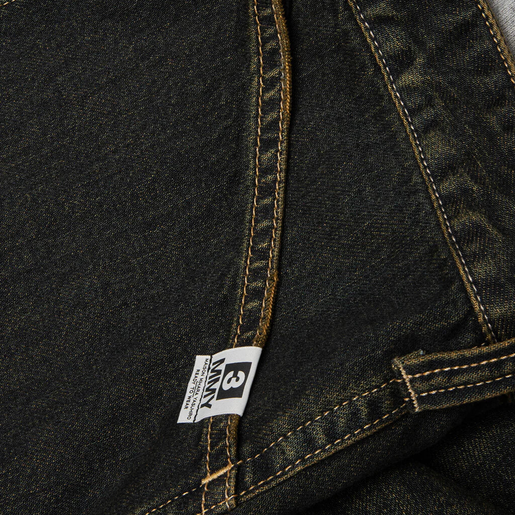Sweat Pants Combined Denim Pants Indigo