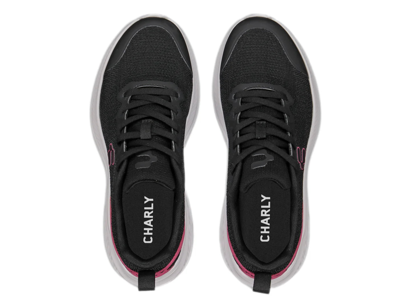 Tenis Charly Road Casual Negro con Fucsia para Mujer