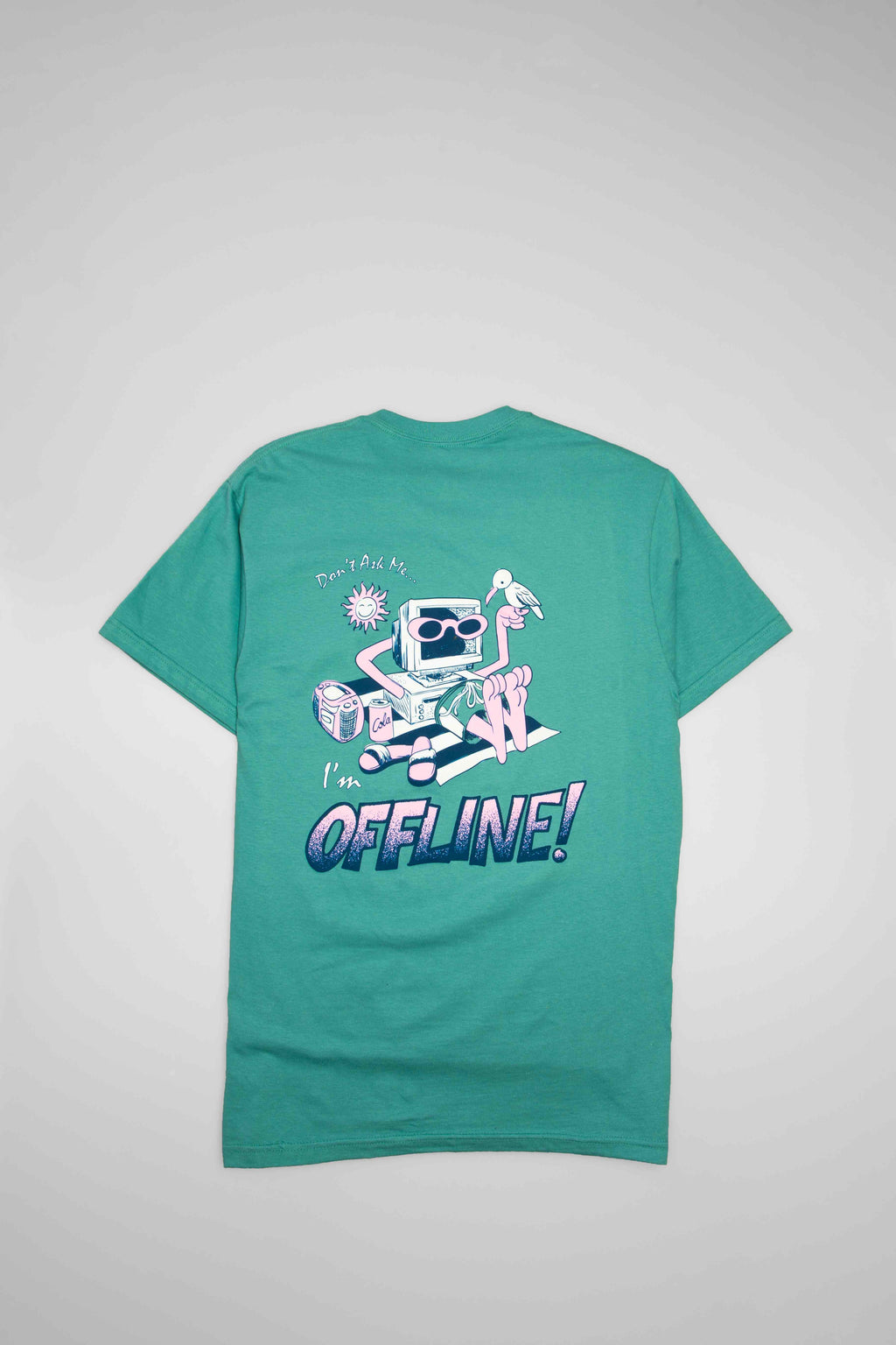Offline Mens T Shirt Seafoam Green Pink