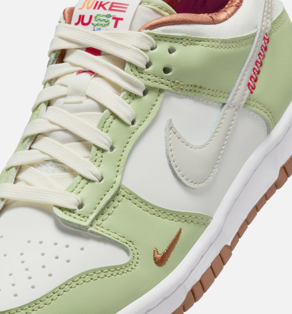 Dunk Low Grade School Lifestyle Shoe Sail Light Bone White Olive Aura
