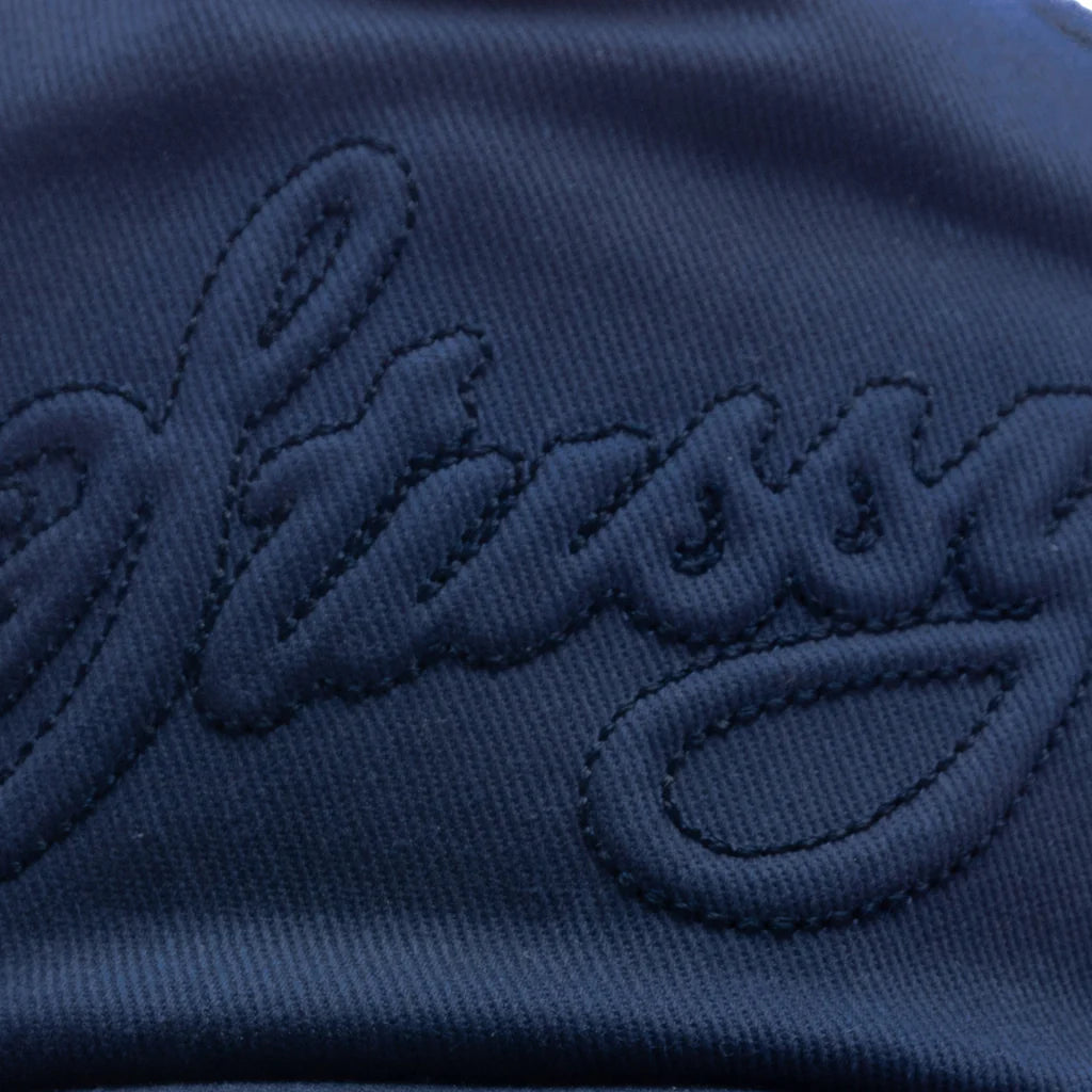 Waxed Cursive Stitched Trucker Snapback Navy