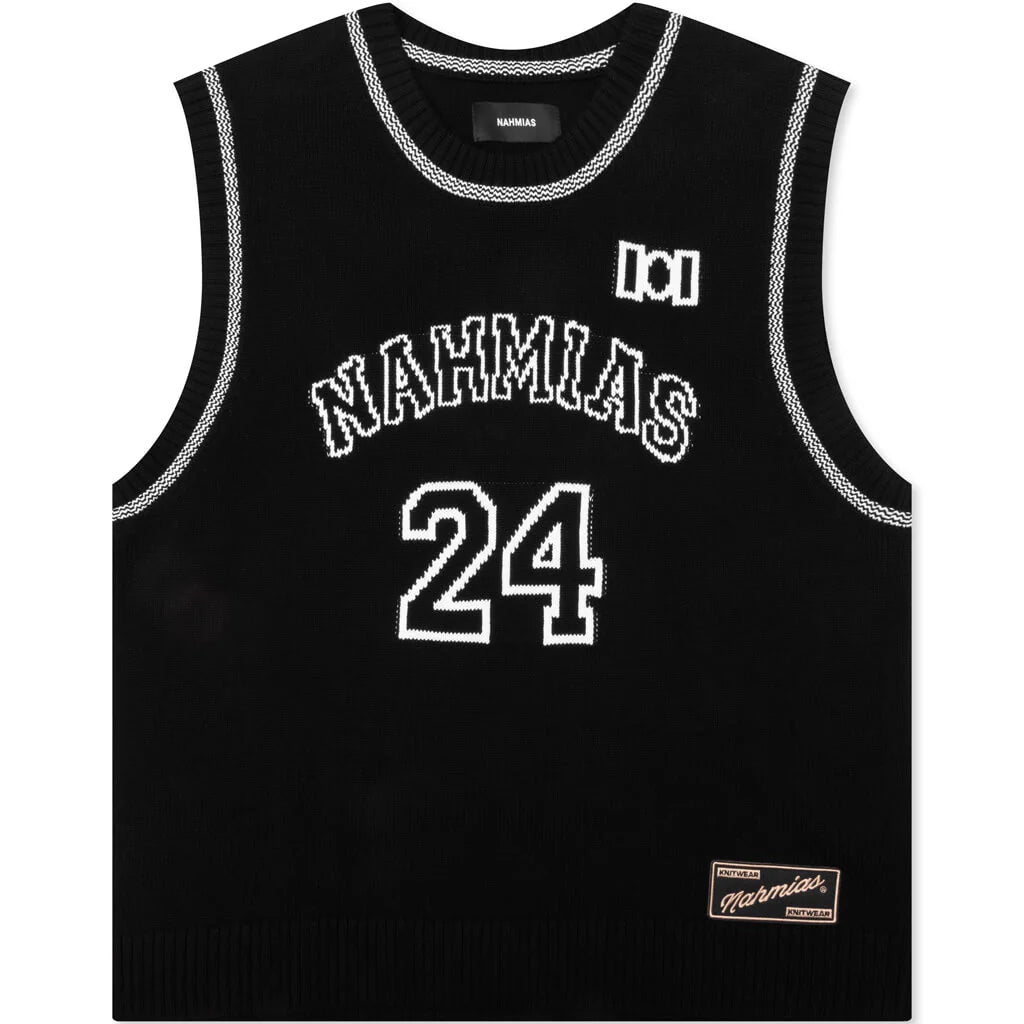 Knitted 24 Basketball Jersey Black