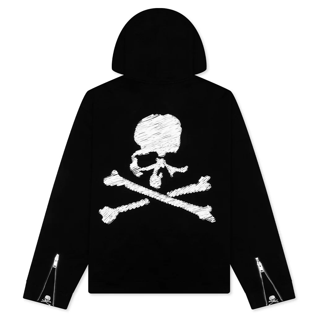 Boxy OG Puffed Zip Up Hoodie Black