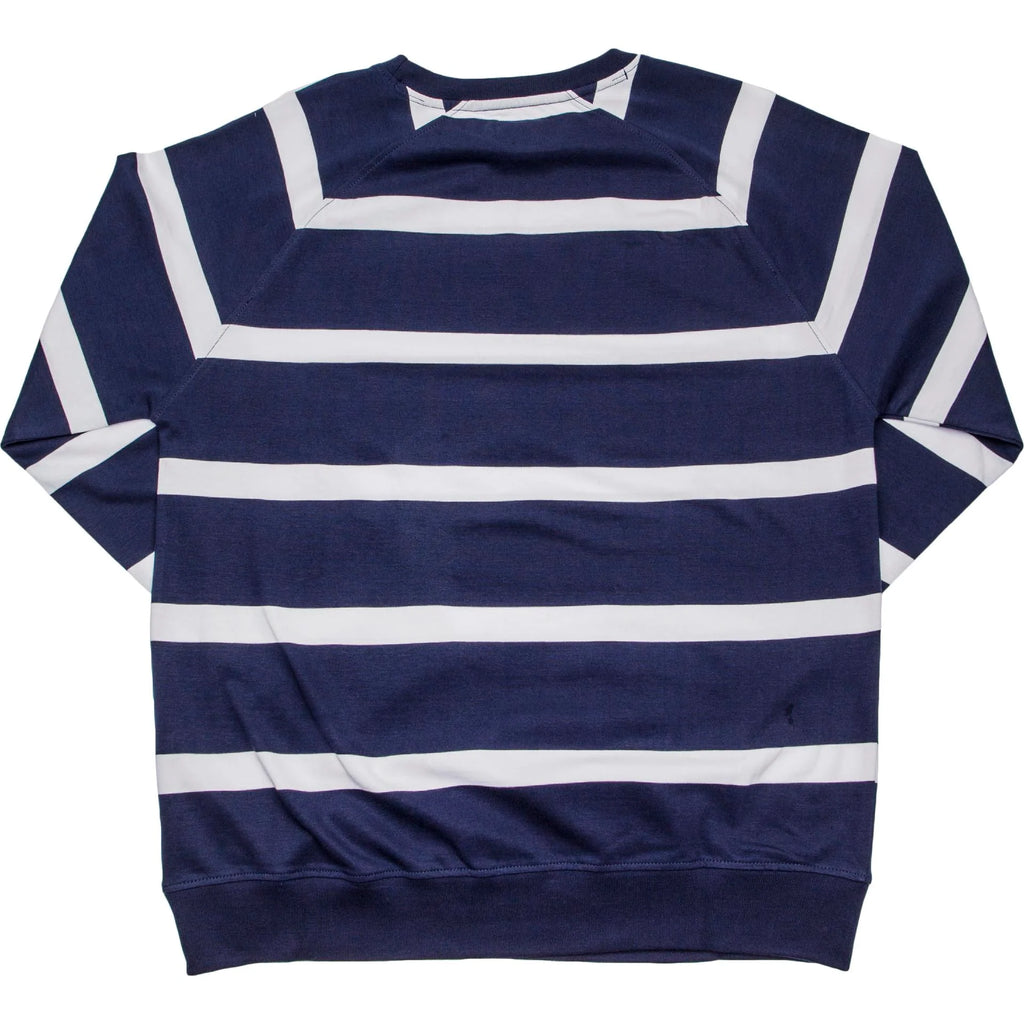 Striped Raglan Crew Mens Shirt Navy