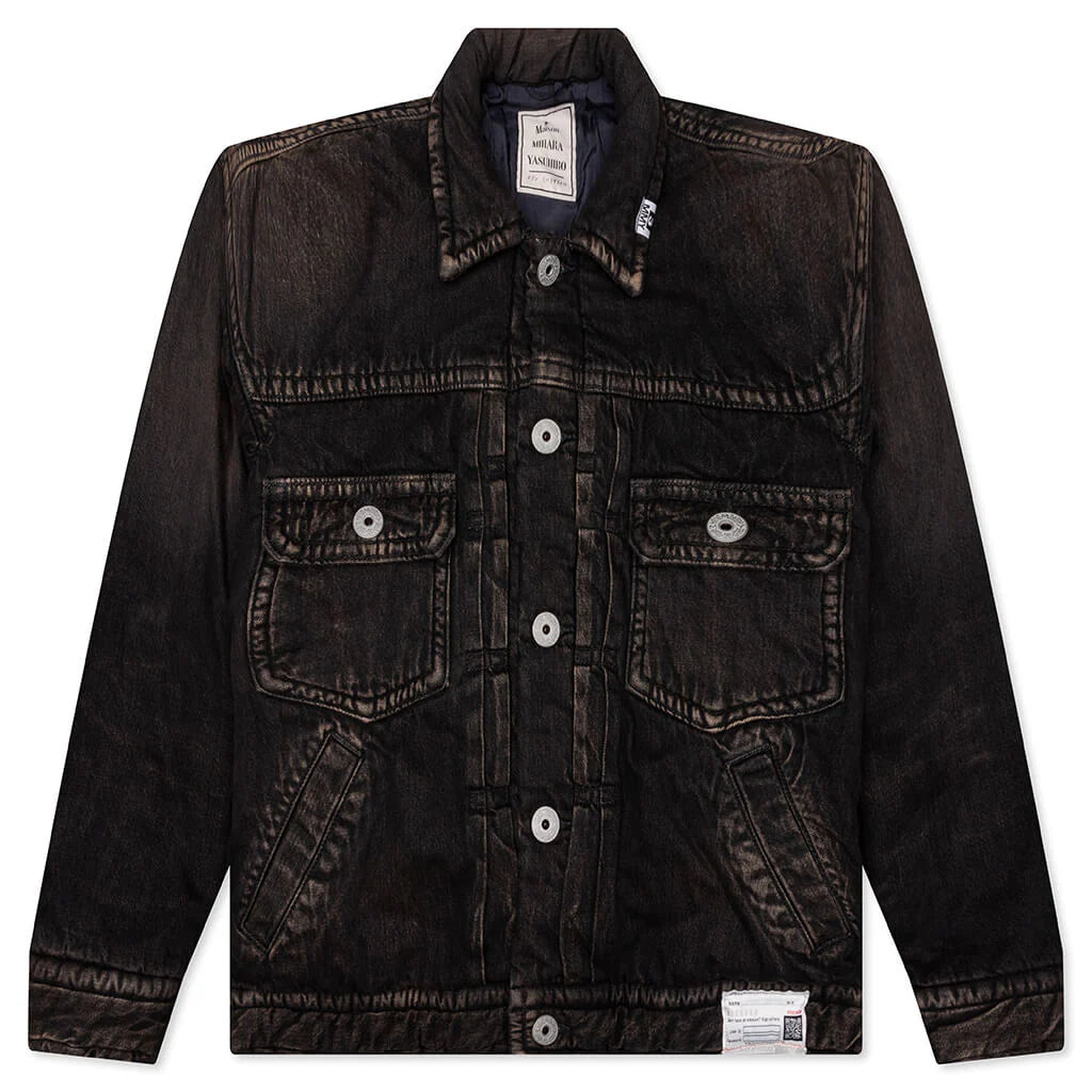 Puffer Denim Jacket Black