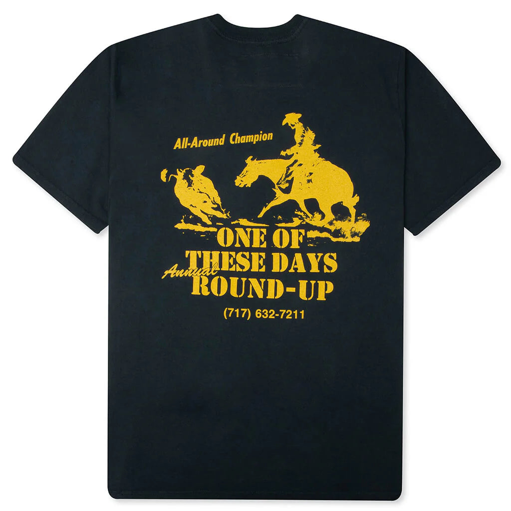 Round Up T Shirt Washed Black