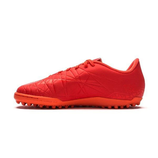 Nike Junior HyperVenom Phelon II TF Tuft Soccer Cleats Bright Crimson Orange