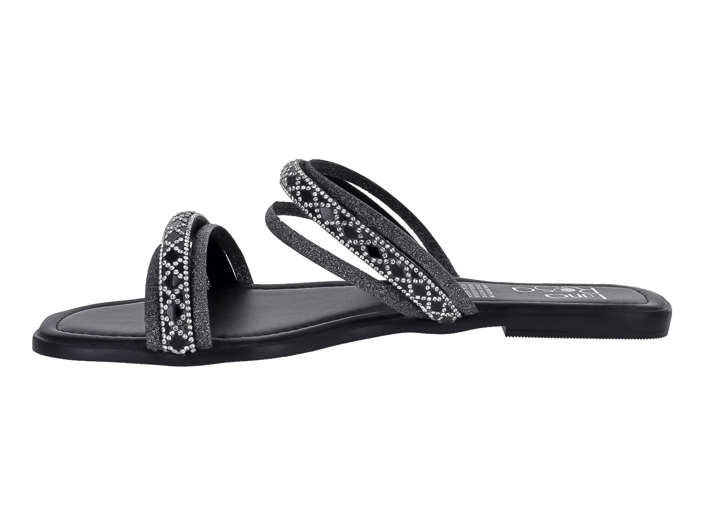 Sandalias de Piso Luna Rosa Rombo Negro para Mujer