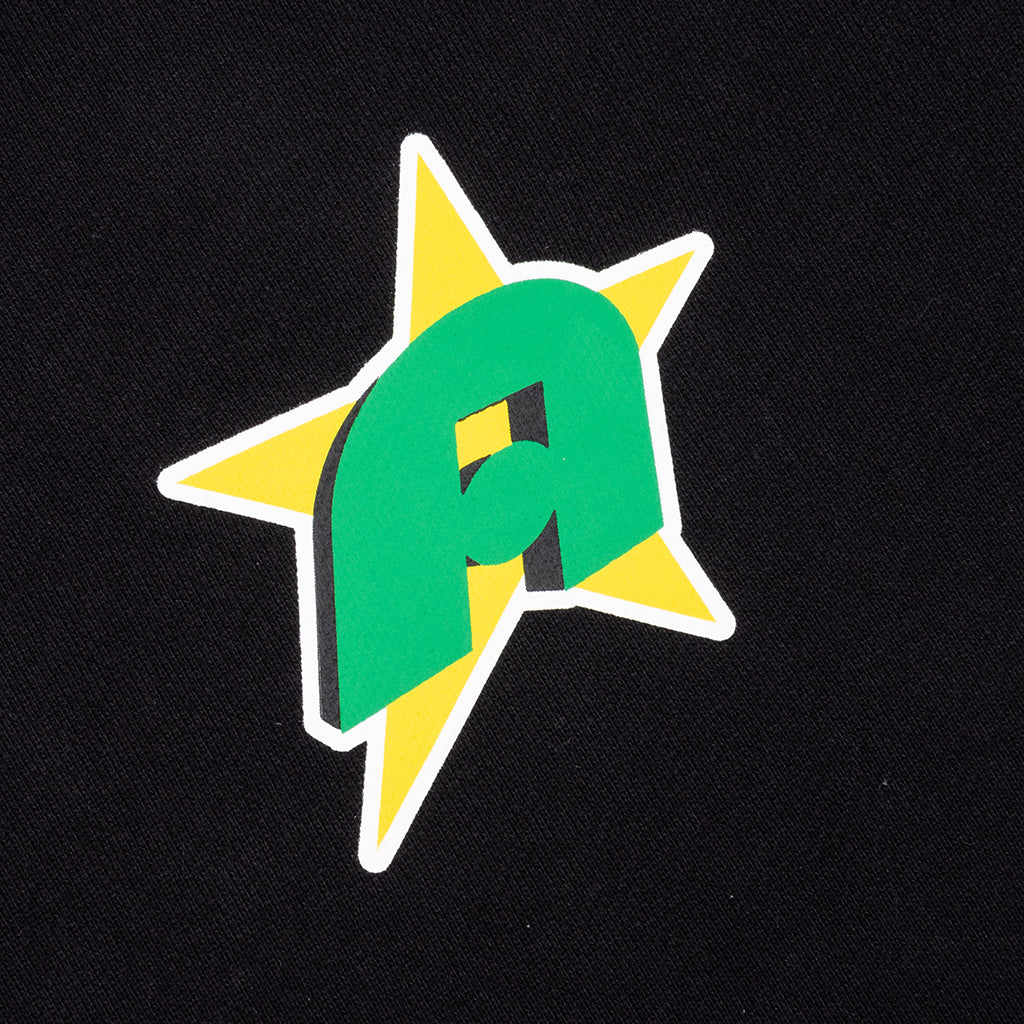 Star A Zip Up Hoodie Black