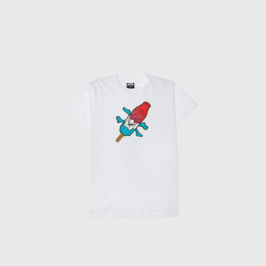 Peralta Mens Short Sleeve T Shirt White Red Blue