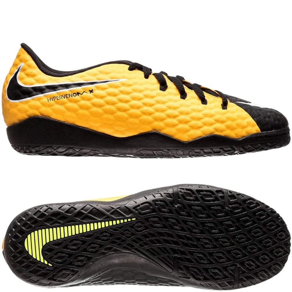 Nike Jr HypervenomX Phelon III IC Indoor Soccer Shoes Laser Orange White Black