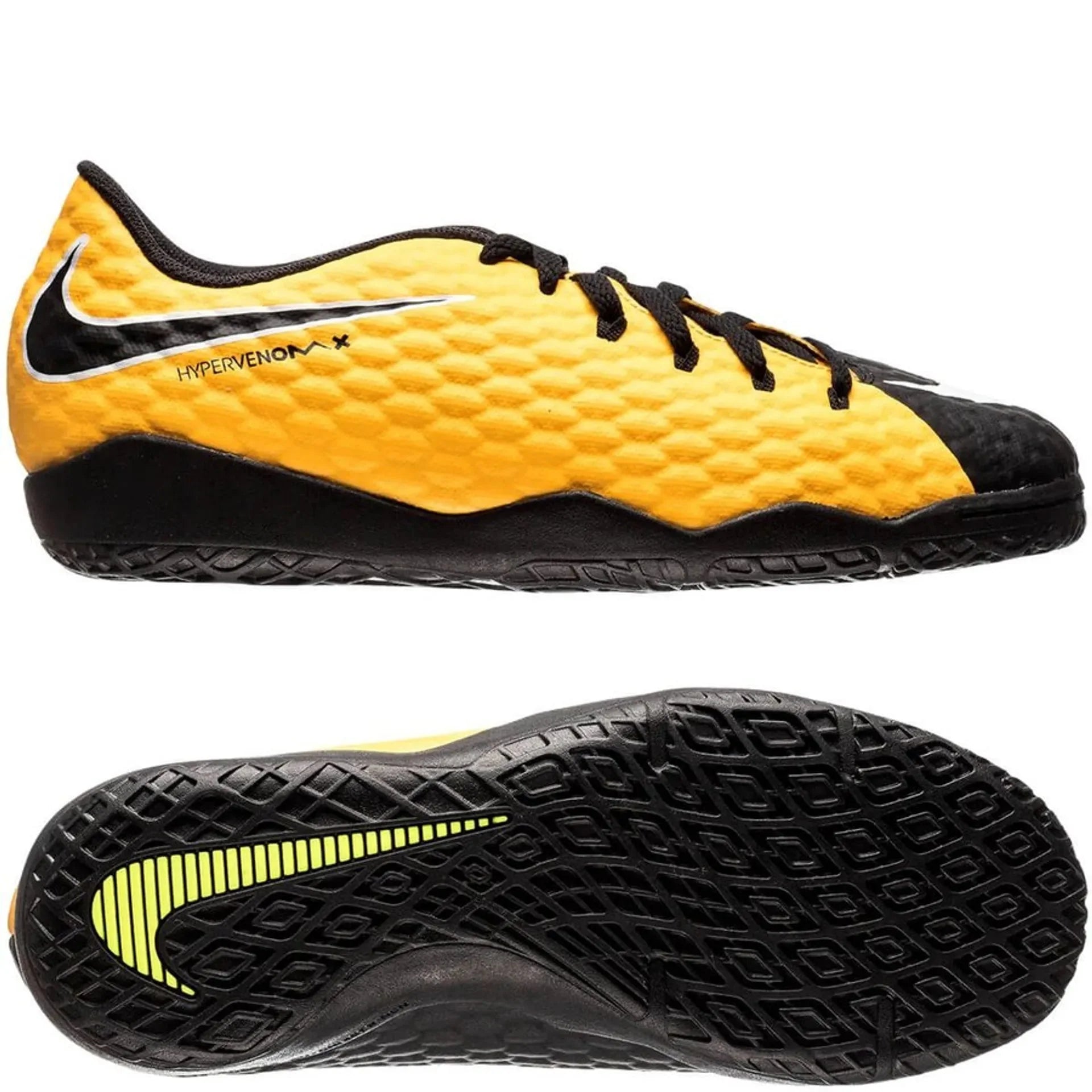Nike Jr HypervenomX Phelon III IC Indoor Soccer Shoes Laser Orange White Black
