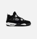 Air Jordan 4 Retro White Thunder Grade School Lifestyle Shoe Black White Black