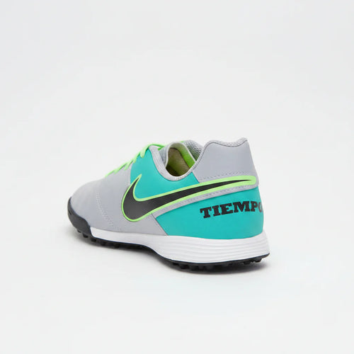 Nike JR Tiempox Legend VI TF Turf Soccer Cleats Grey Black Jade