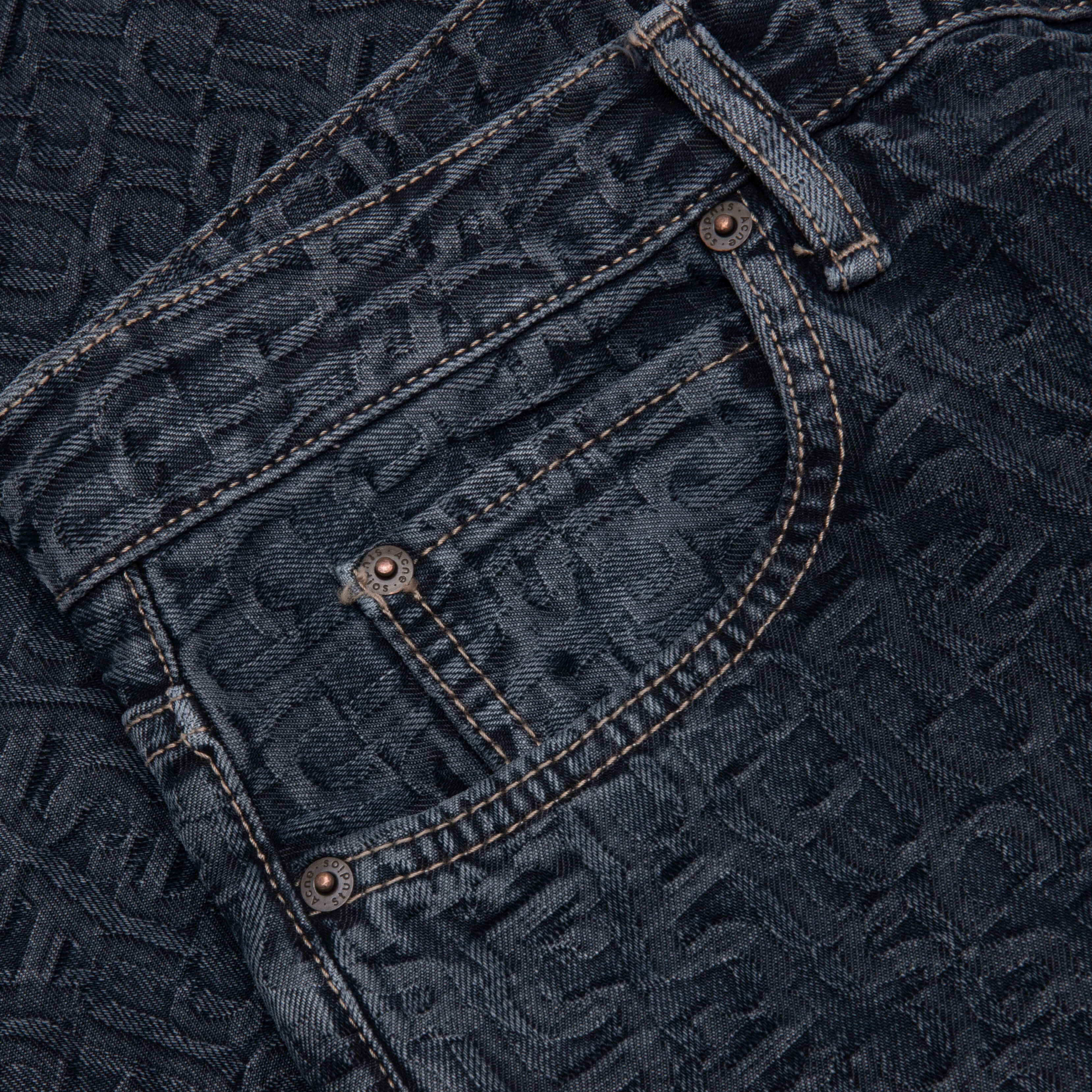 Baggy Fit Jeans 1981M Monogram Blue Black