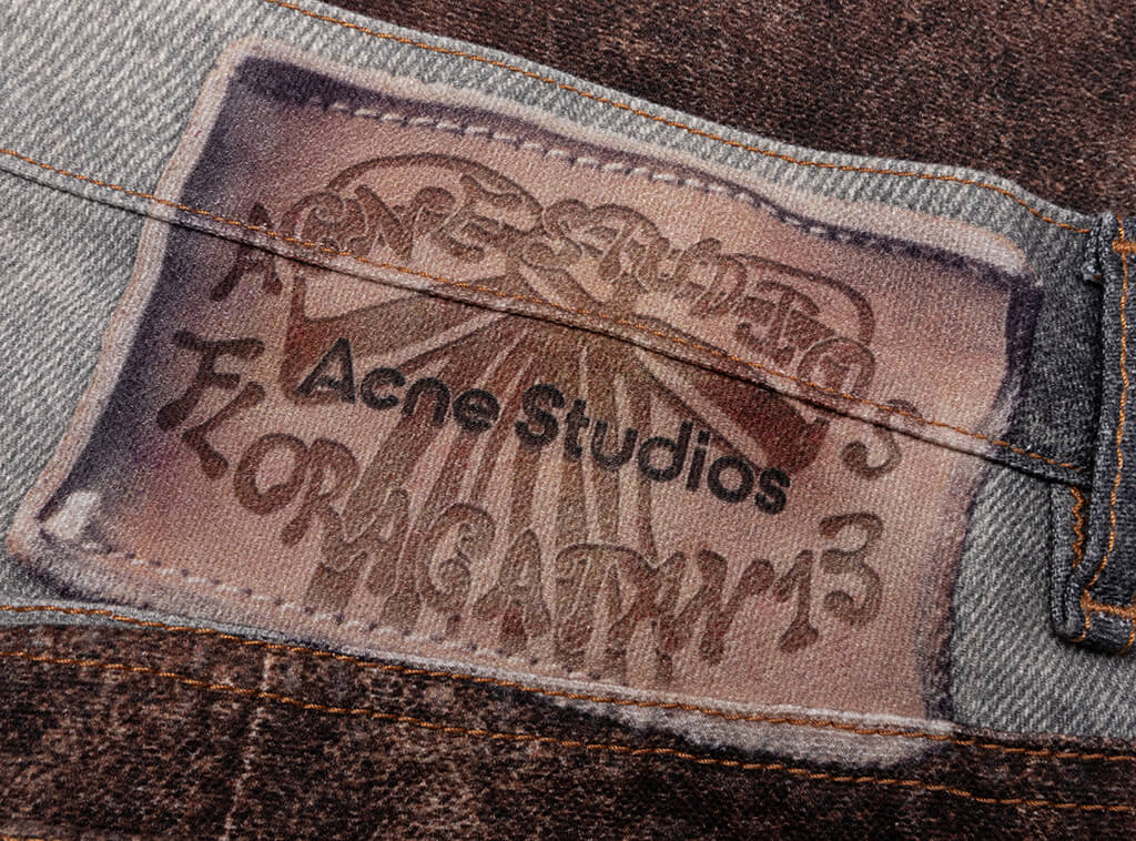 Regular Fit Trompe loeil Printed Jeans Blue Brown
