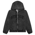 Faded Graphic Zip Hood Washed Black