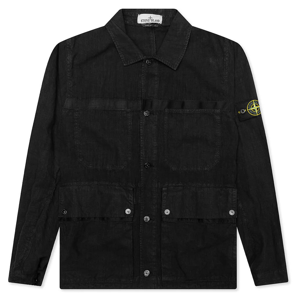 Lino Nylon Tela Field Jacket Black