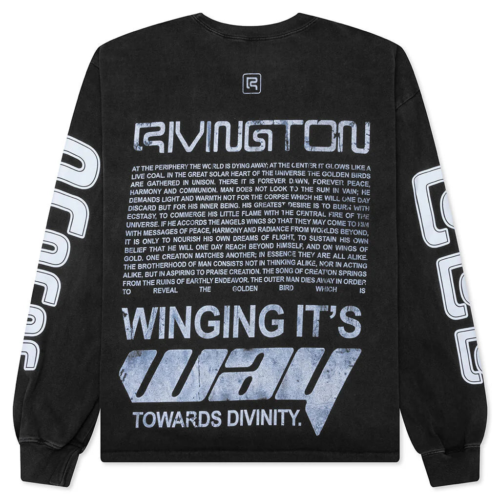 Divinity Paper Garden L S Tee Faded Black