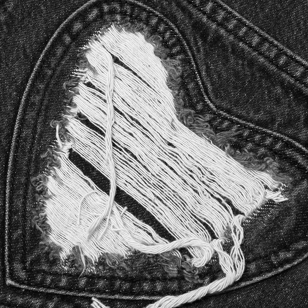 Heart Patchwork Jeans Heart Charcoal Wash