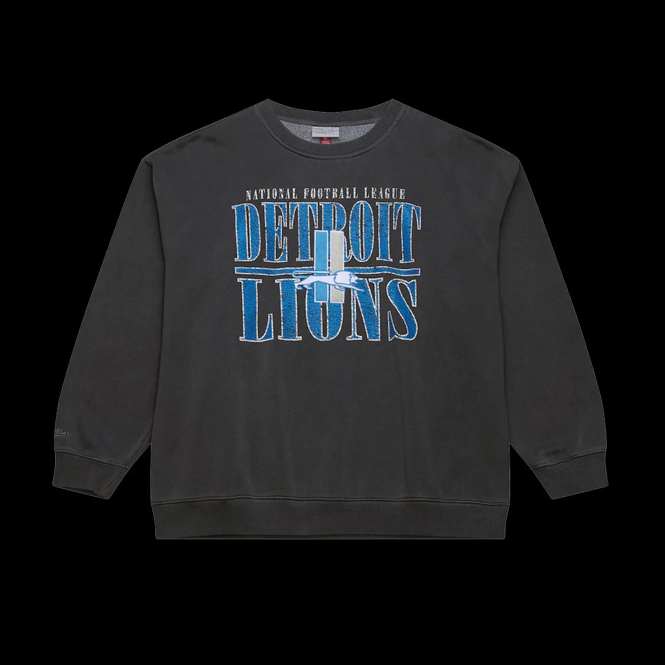 Mitchell Ness Detroit Lions Downtown Collection Crewneck Black