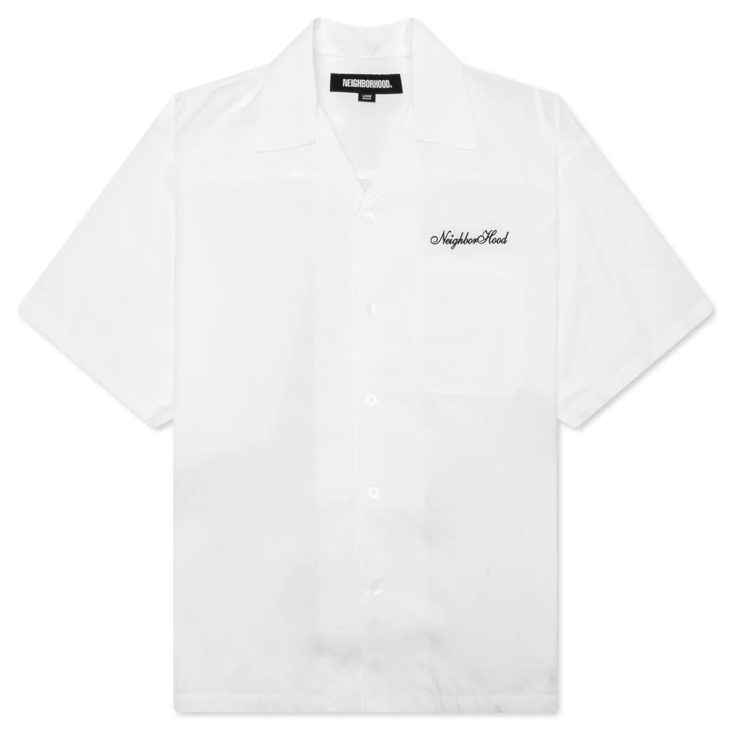 Solid Color Hawaiian S S Shirt White