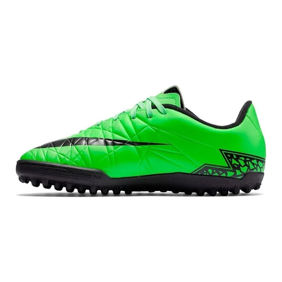 Nike Junior HyperVenom Phelon II TF Tuft Soccer Cleats Green Black