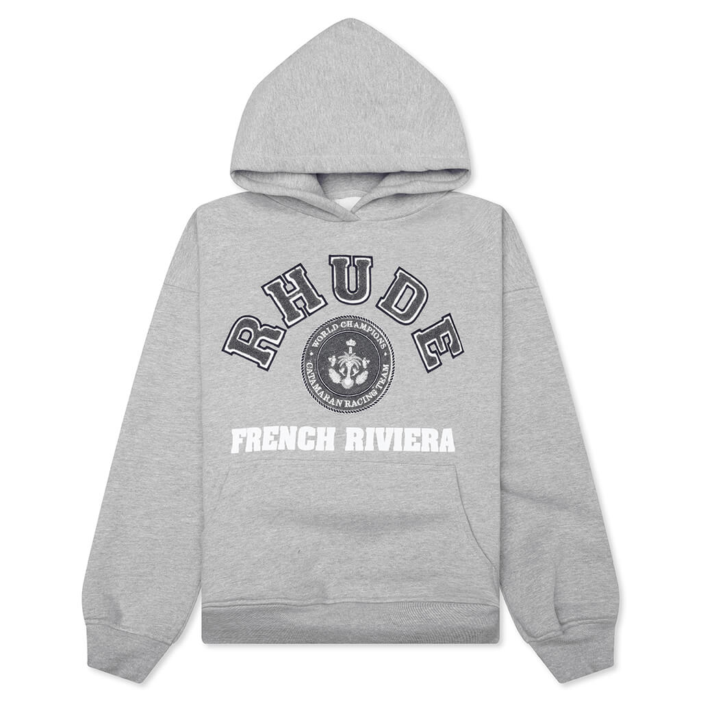 Rhude French Riviera Patch Hoodie Heather Gray