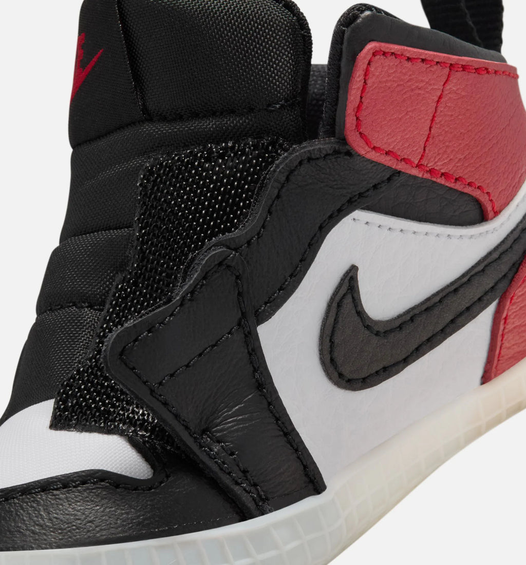 Air Jordan 1 Retro High OG Black Toe Infant Crib Lifestyle Shoe White Black Varsity Red Sail