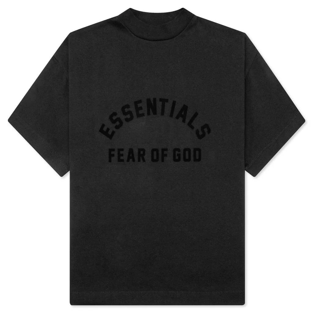 Kids Heavy Jersey Crewneck T Shirt Jet Black