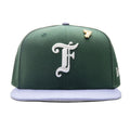Feature x New Era Old English F Snapback Hat w Pin Cilantro Lavender