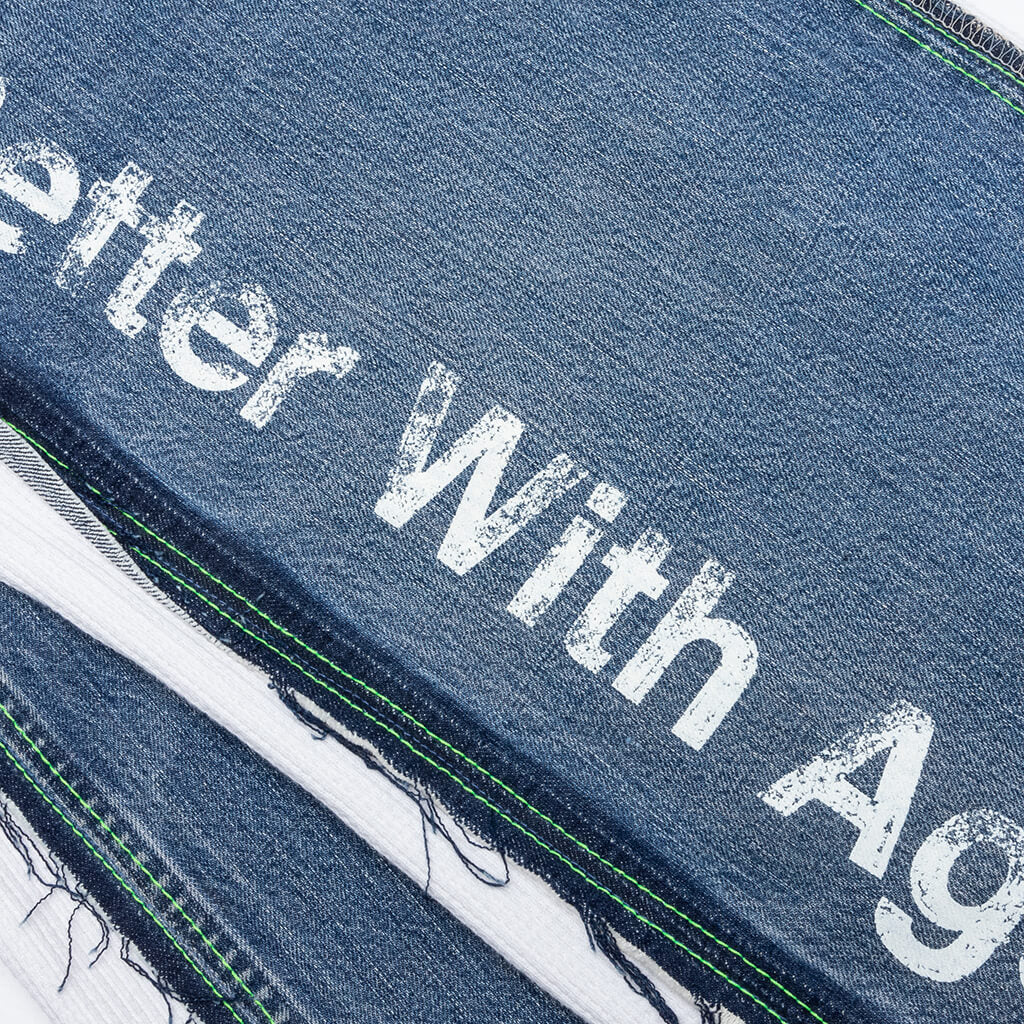 Franklin Denim Sweatpants Indigo White