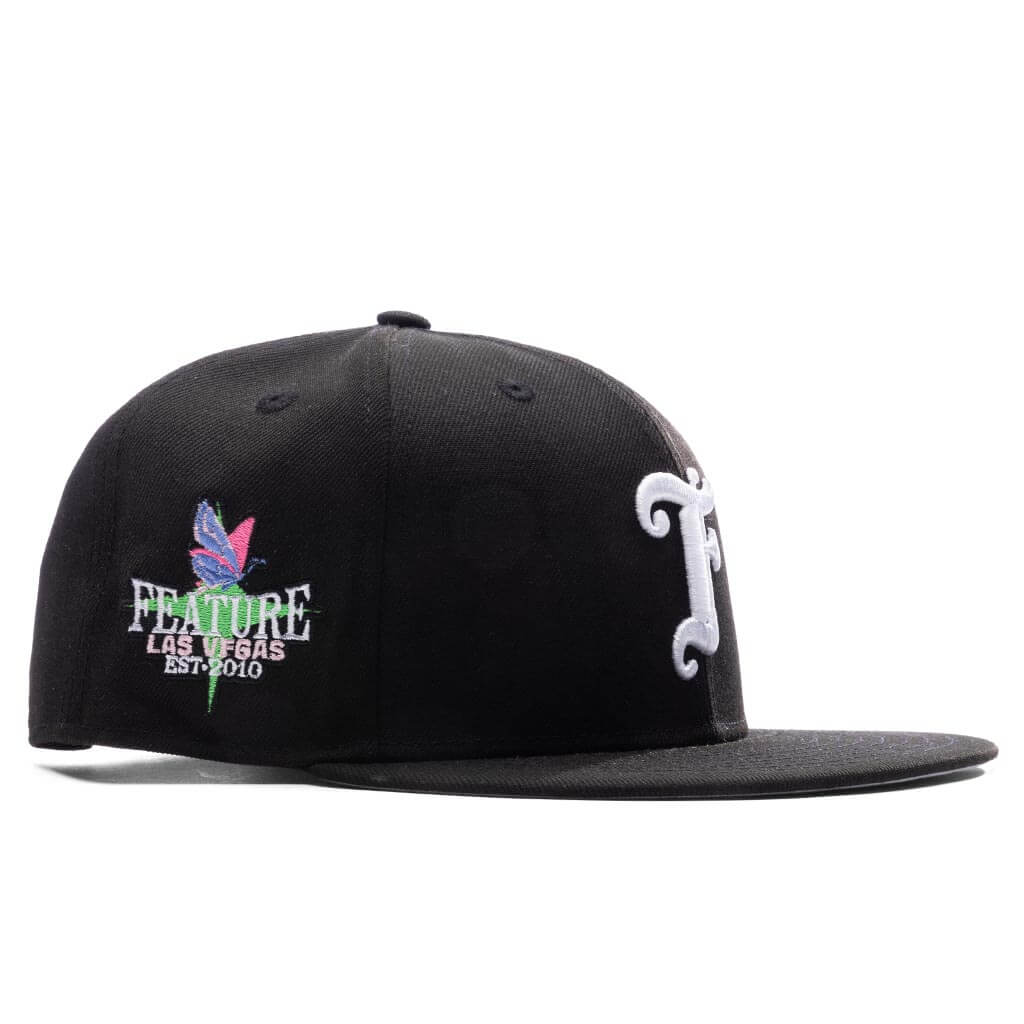 Feature x New Era Old English Plaza Snapback Black Snow Grey