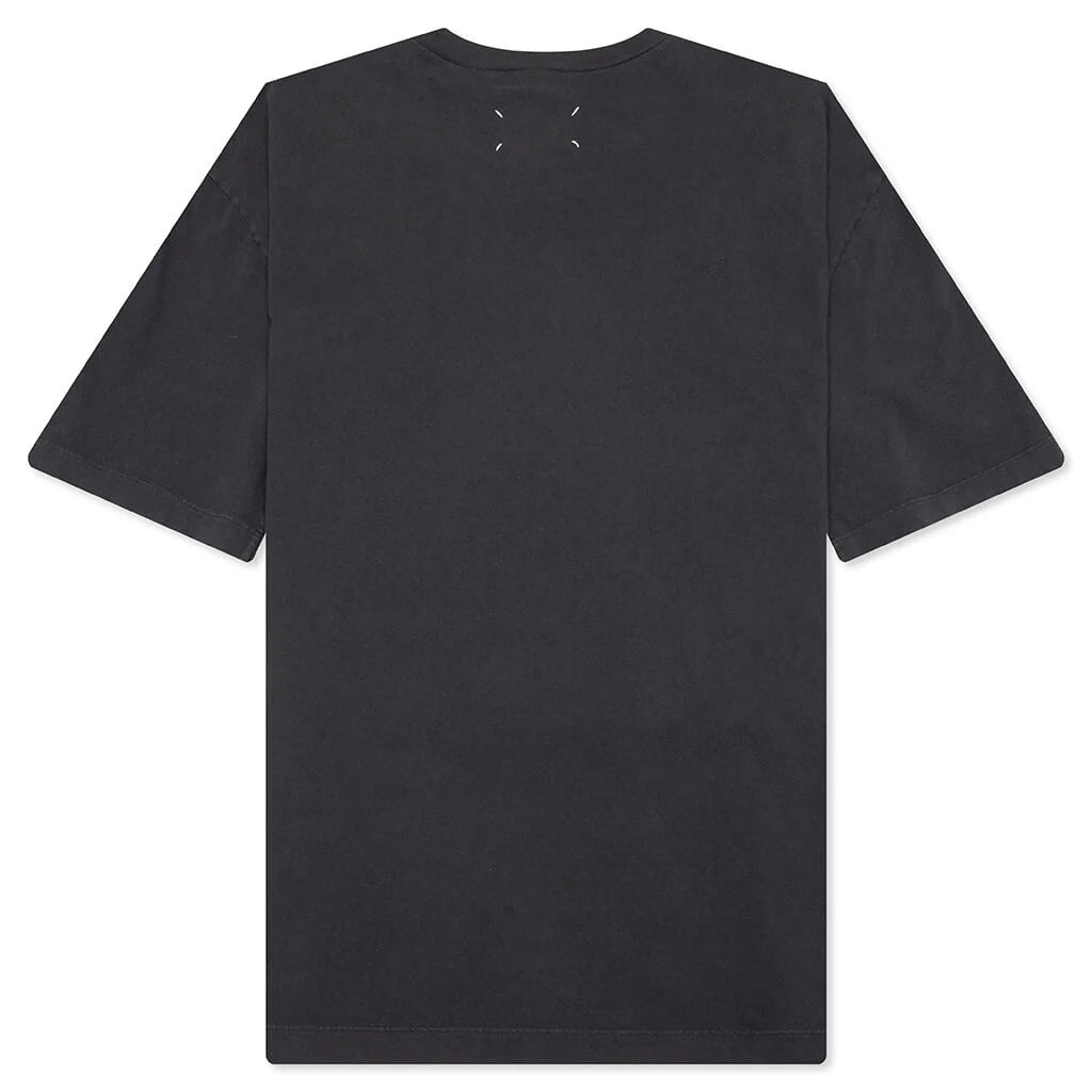 Number Logo Cotton T Shirt Washed Black