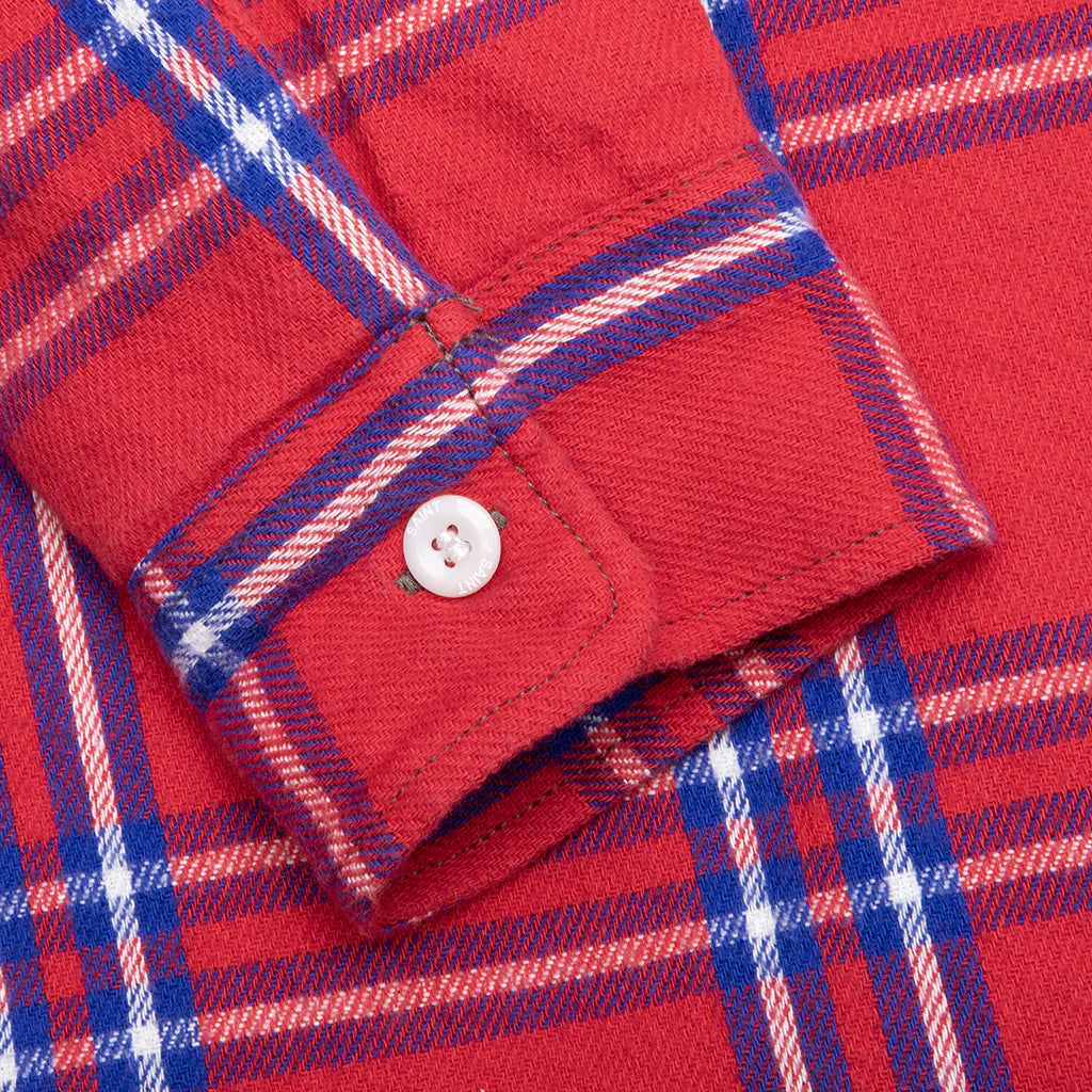 Flannel Quilt Shirt Jacket Red
