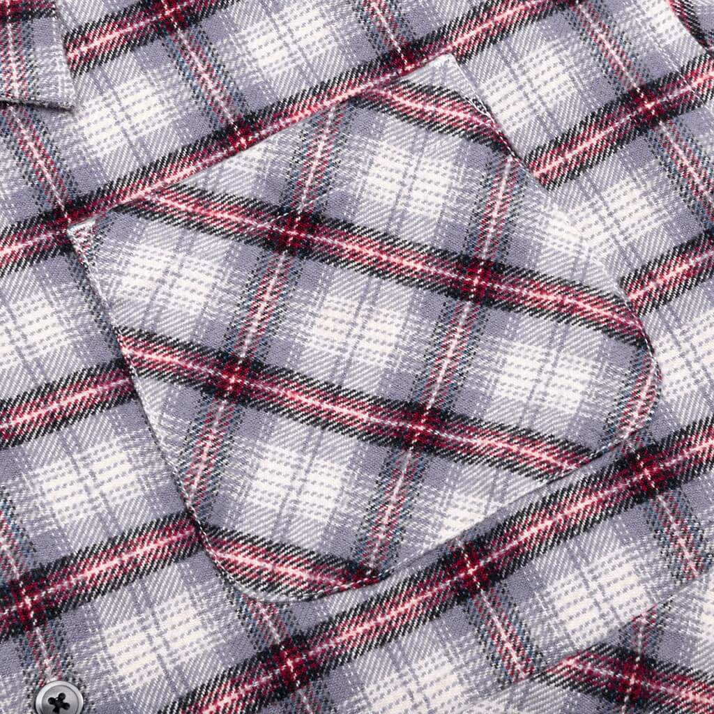 6 Pocket Flannel Shirt Lavender Bordeaux