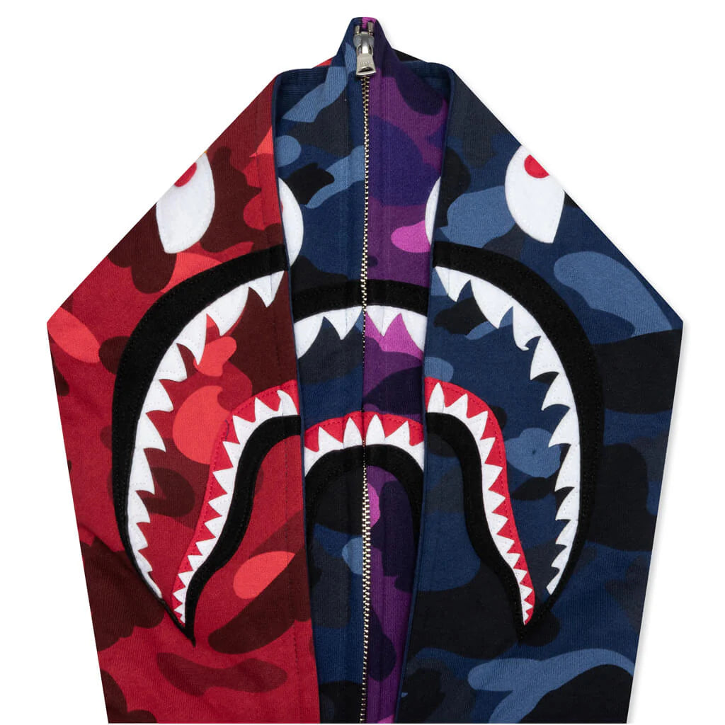 Crazy Shark Wide Fit Full Zip Double Hoodie Multi