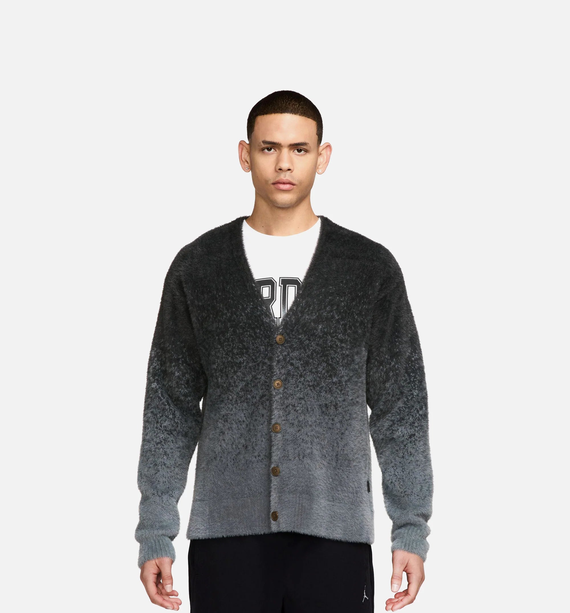 Air JDN Cardigan Mens Sweater Dark Smoke Grey