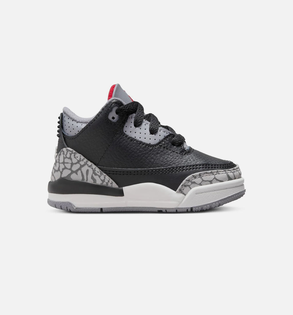 Air Jordan 3 Retro Black Cement Infant Toddler Lifestyle Shoe Black Fire Red Cement Grey Summit White