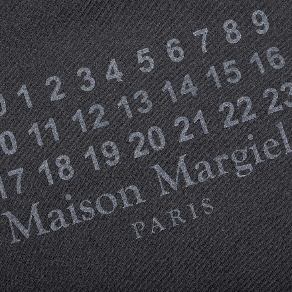 Number Logo Cotton T Shirt Washed Black