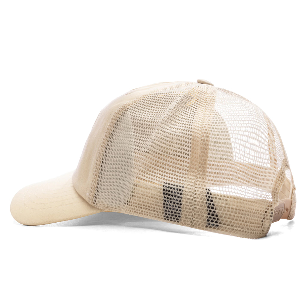 Waxed Cursive Stitch Snapback Trucker Sand