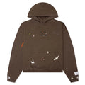 French Logo Painted Hoodie Sepia