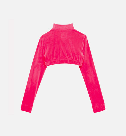 Jeremy Scott Velour Bra Track Top Womens Top Pink