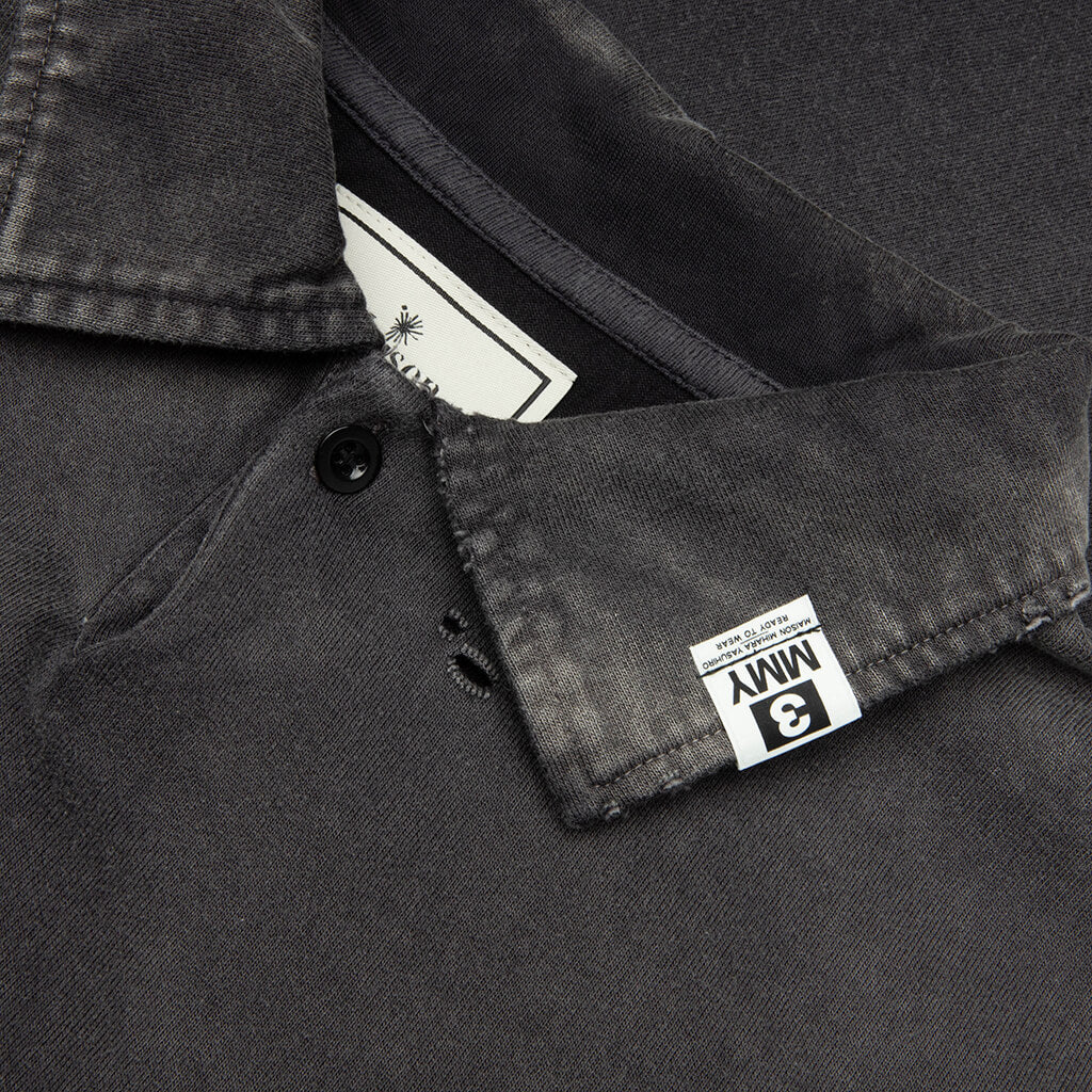 Sun Faded L S Polo Black