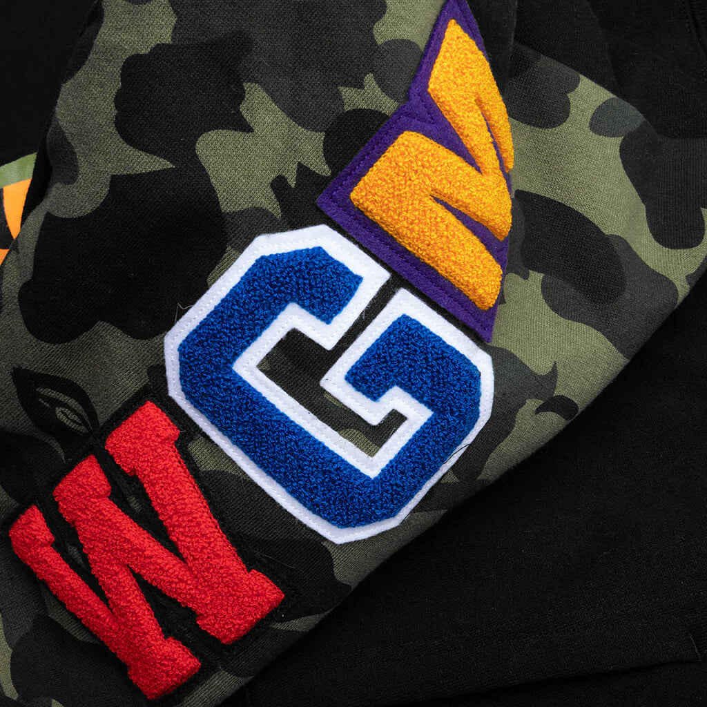 1st Camo Swarovski Shark Full Zip Hoodie Black