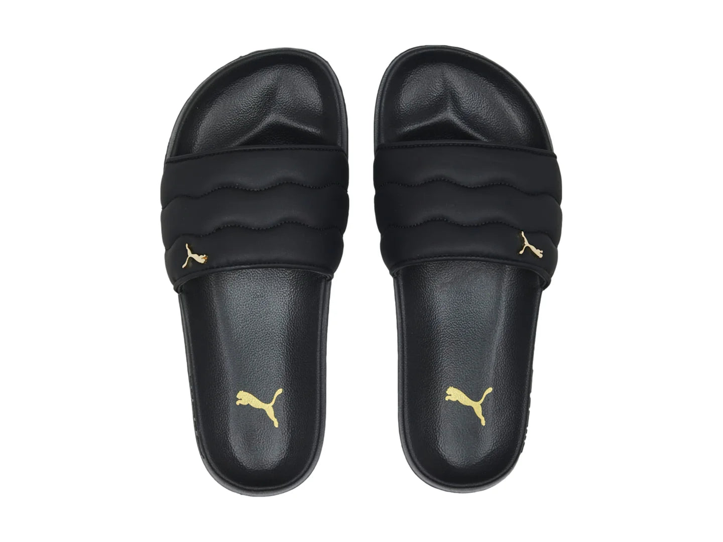 Sandalias PUMA Leadcat 20 Puffy Negro y Dorado para Mujer