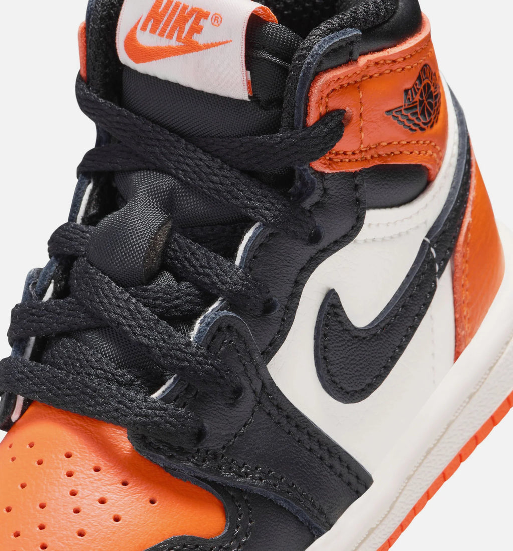 Air Jordan 1 Retro High OG Shattered Backboard Infant Toddler Lifestyle Shoe Black Black Sail Starfish