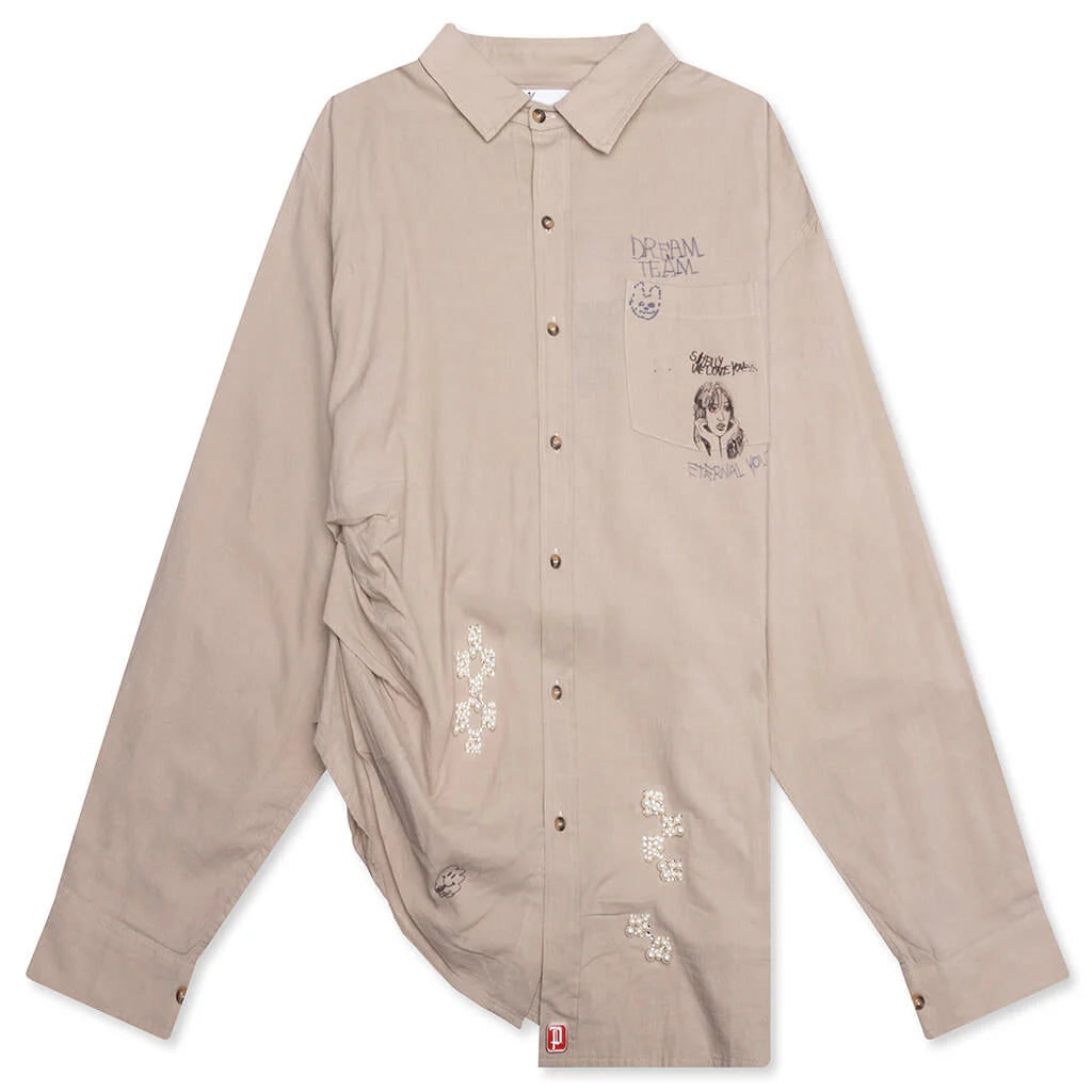 Eternal Youth Oversized Dress Shirt Grey